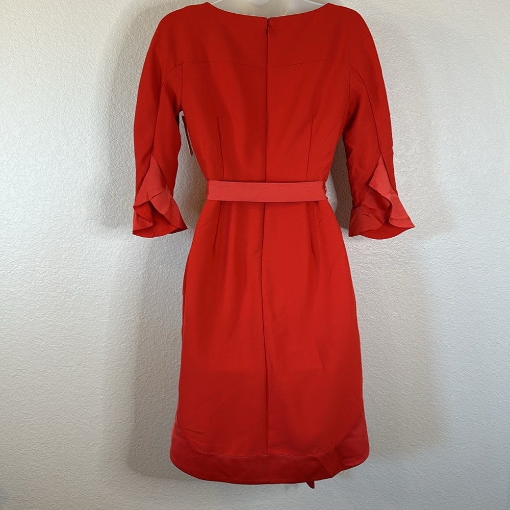 Banana Republic Red Flounce Sleeve Midi Dress Size 2P NWT - Picture 5 of 8